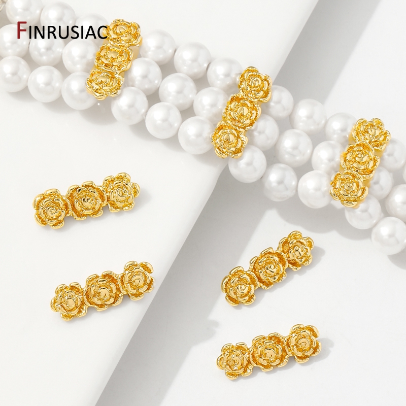 Flower Supplies - 18K Gold Plated Brass Rose Flower