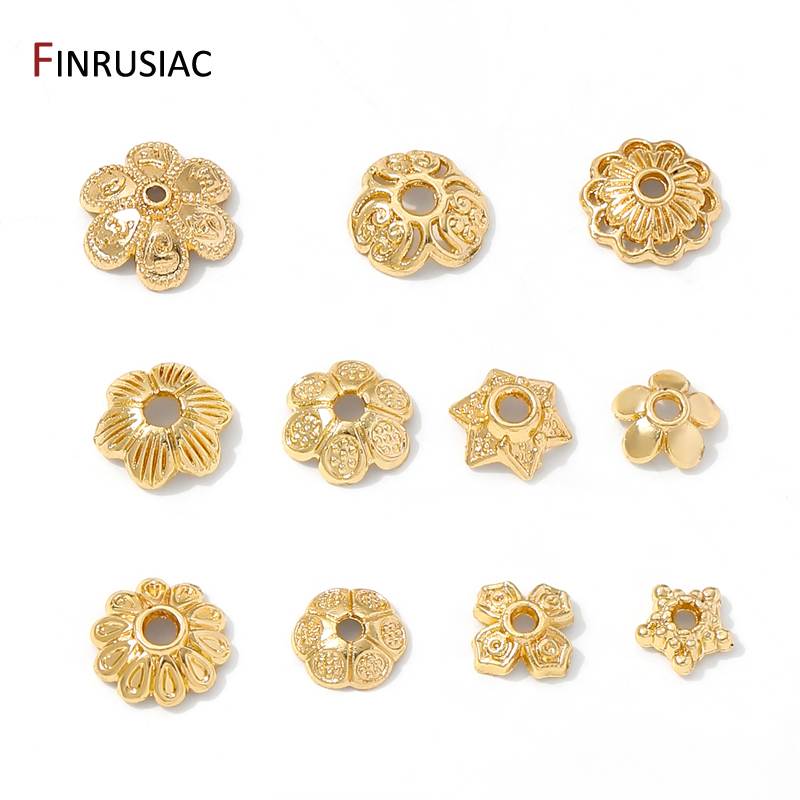 Flower Supplies - 14K Gold Plated Brass Round Flower