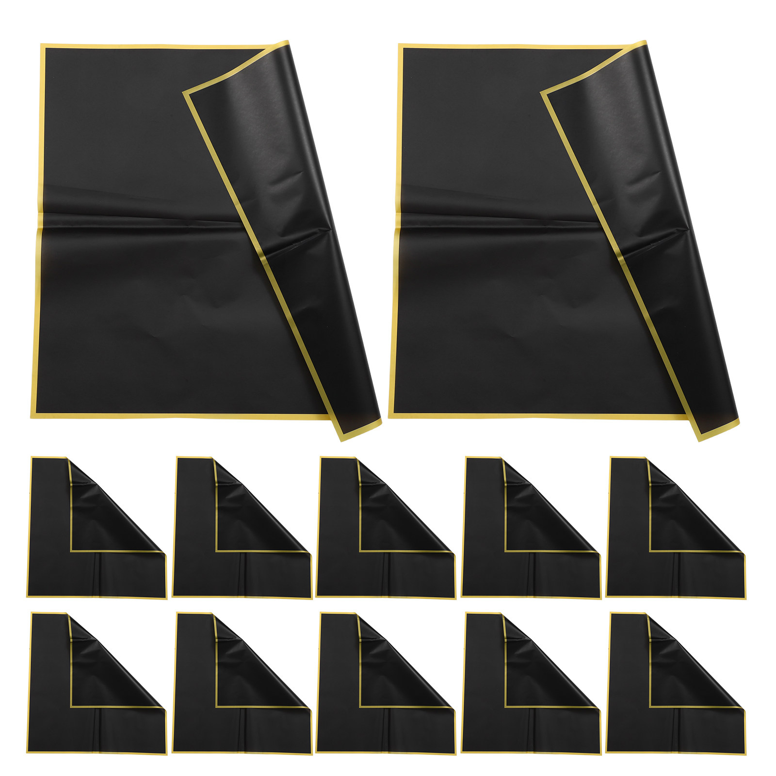 Florist Supply Paper - 20Pcs Gold Trim Waterproof Flower Wrapping