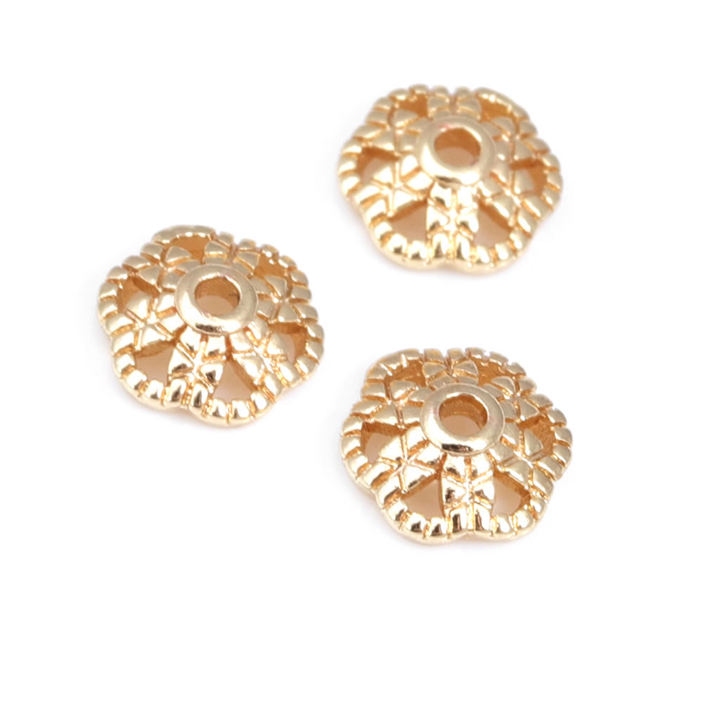 Vàng 14K Màu Đồng Hoa Hạt Mũ T - đánh giá và giá Flower Supplies