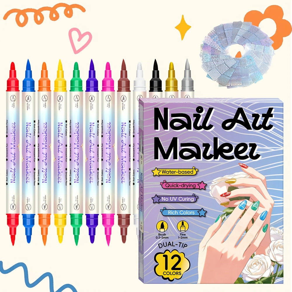 12 Colors Nail Art Pen Set 24  - đánh giá và giá Copic Marker Sketch