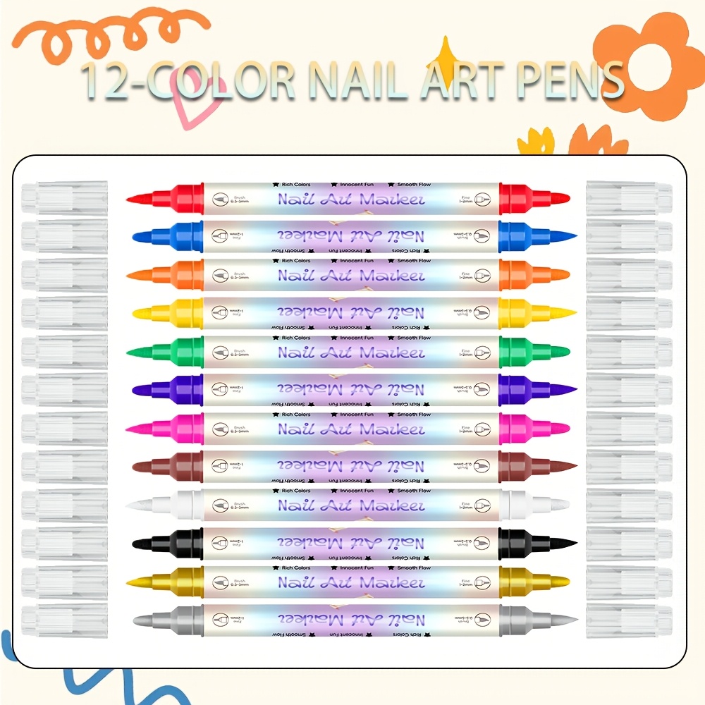 12 Colors Nail Art Pen Set 24  - đánh giá và giá Copic Marker Sketch