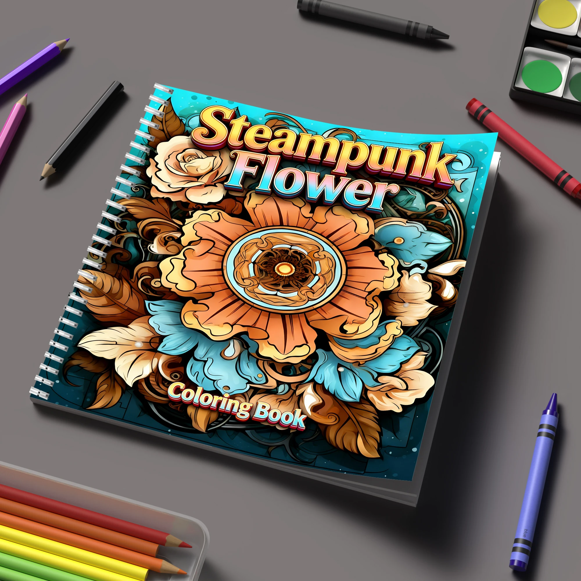 Coloring Book Steampunk Flower - đánh giá và giá Flower Supplies