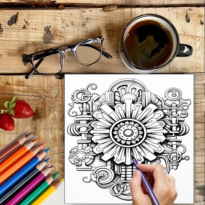 Coloring Book Steampunk Flower - đánh giá và giá Flower Supplies
