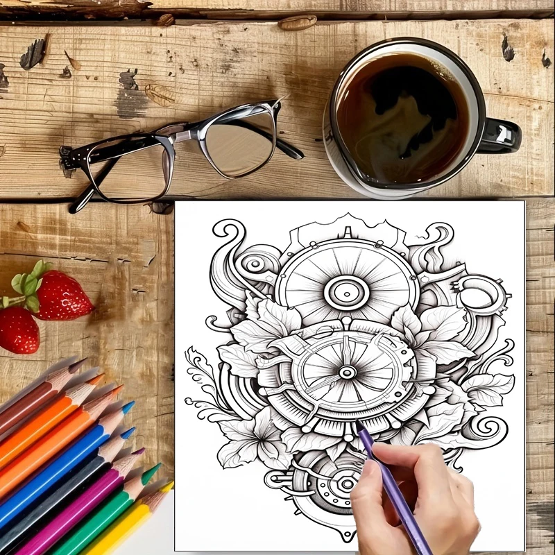 Coloring Book Steampunk Flower - đánh giá và giá Flower Supplies